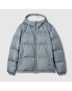 Gucci Gg Nylon Canvas Puffer Jacket - Blue