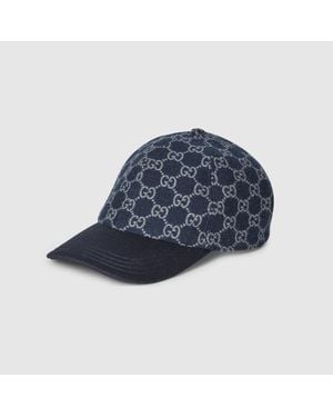 Gucci Gorra De Béisbol De Punto Con Gg, Talla - Azul