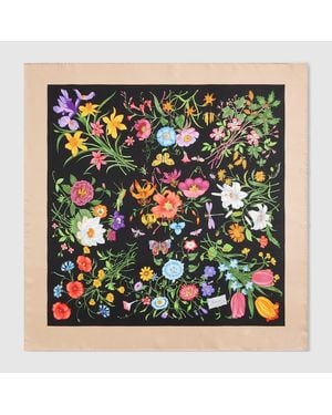 Gucci Printed Silk Twill Carré, Silk - Green