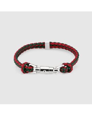 Gucci Pulsera Trenzada Con Detalle De Pistón, Talla - Rojo