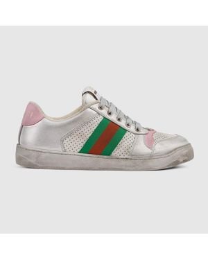 Gucci Zapatilla Screener Efecto Desgastado De Mujer, Talla - Verde