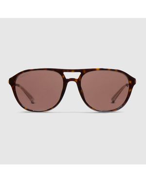 Gucci Specialized-Fit Navigator Sunglasses - Brown