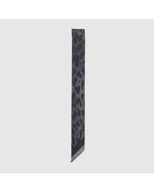 Gucci Band Aus Seidentwill Mit Print - Blau