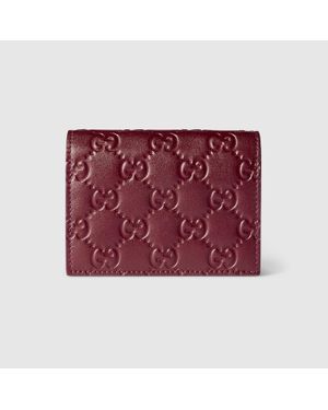 Gucci Gg Emblem Small Wallet - Red