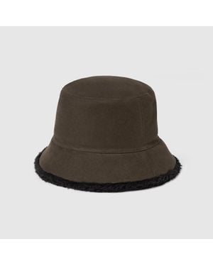 Gucci Sombrero Tipo Pescador Borreguillo Y Algodón, Talla - Verde