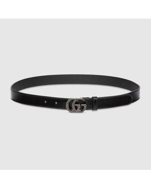 Gucci Belt With Double G Buckle, Size 100 - Black