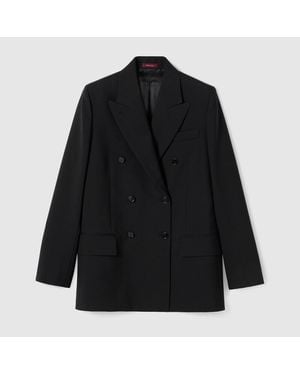 Gucci Double-Breasted Wool Jacket - Black