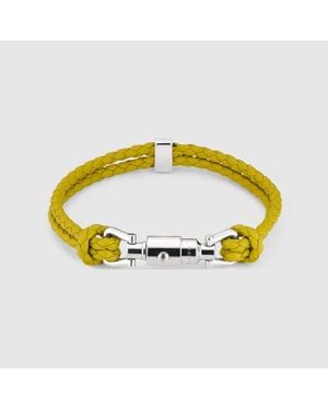 Gucci Pulsera Trenzada Con Detalle De Pistón, Talla - Metálico