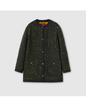 Gucci Jacke Aus Wollbouclé, Größe - Grün
