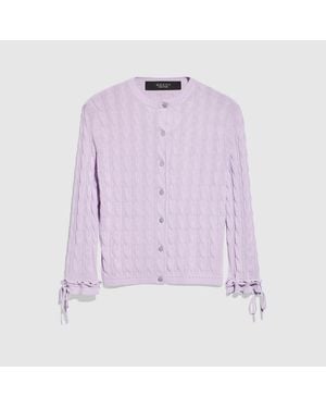 Gucci Braided Cotton Blend Cardigan - Purple