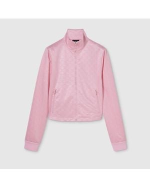Gucci Gg Jersey Jacquard Zip Jacket - Pink