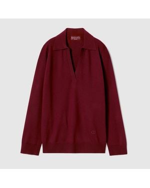 Gucci Extra Fine Wool Polo Top - Red