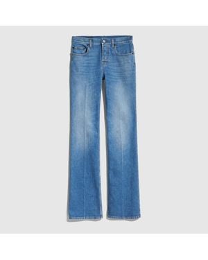 Gucci Flared Stretch Cotton Denim Trousers - Blue