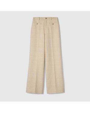 Gucci Cotton Tweed Trousers - Natural