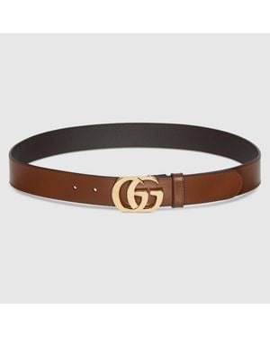 Gucci Cut Gg Marmont Belt, Size 90, Leather - Brown