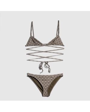 Gucci Printed Stretch Jersey Bikini - Natural