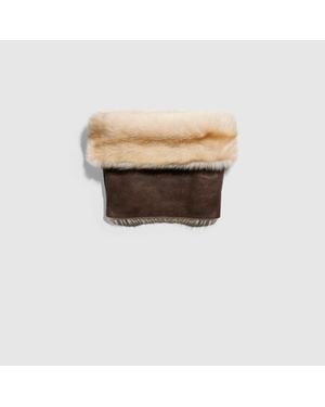 Gucci Shearling Cape, Size L, Ready-To-Wear - Natural