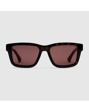 Gucci Occhiali Da Sole Rettangolari - Marrone