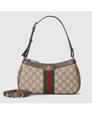 Gucci Bolso De Hombro Ophidia Tamaño Pequeño - Marrón