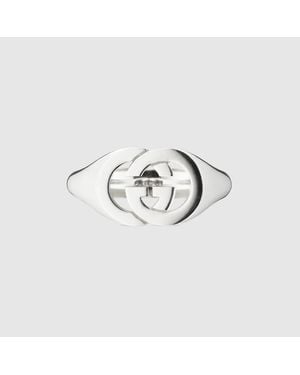 Gucci Interlocking Signet Ring - Metallic
