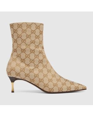 Gucci "Bombshell 55Mm" Gg Ankle Boots - Natural