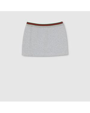Gucci Rock Aus Baumwolljersey Mit Web, Größe - Grau