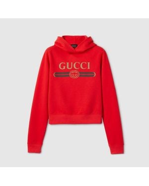 Gucci Cotton Jersey And Cashmere Sweatshirt With Print - Red