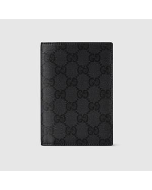 Gucci Essence Classic Passport Case, Original Gg Fabric - Black