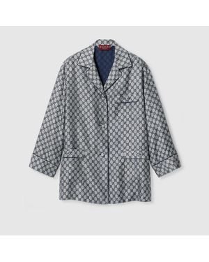 Gucci Gg Silk Twill Shirt - Grey