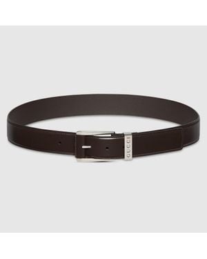 Gucci Gürtel Mit Eckiger Schnalle, Größe 100 - Braun