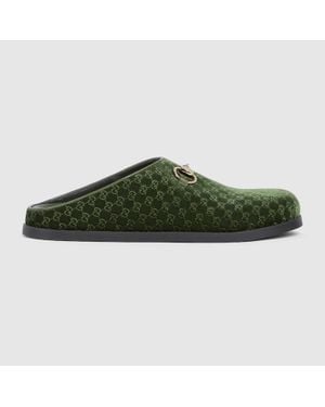 Gucci Mule With Horsebit, Size 34 It - Green