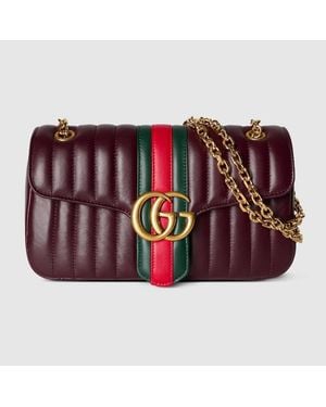 Gucci Borsa A Spalla Jetset Gg Marmont Misura Media - Rosso