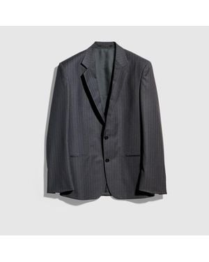 Gucci Chaqueta De Lana Con Raya Diplomática, Talla - Negro