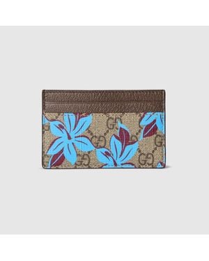 Gucci Portacarte Con Motivo Gg Stampato - Blu