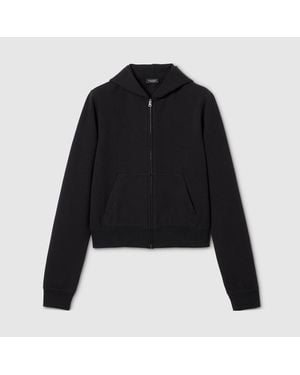 Gucci Cotton Jersey And Cashmere Zip Jacket - Black