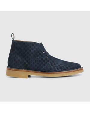 Gucci Ankle Boot With Web, Size 39 It - Blue