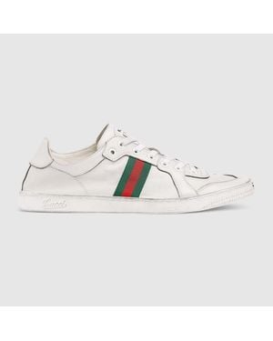 Gucci Stretch Low-Top Trainer, Leather - Metallic