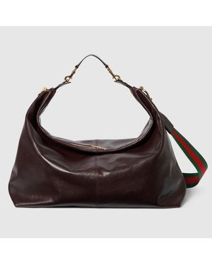 Gucci Brera Large Crossbody Bag, Leather - Brown