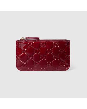 Gucci Gg Emblem Key Pouch - Red