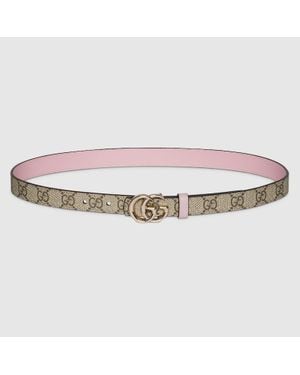 Gucci Cintura Sottile Reversibile Gg Marmont, Taglia 100 - Multicolore