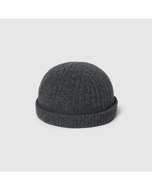 Gucci Rib Knit Wool Hat - Black