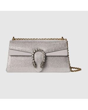 Gucci Dionysus Crystal Medium Shoulder Bag, Fabric - Grey