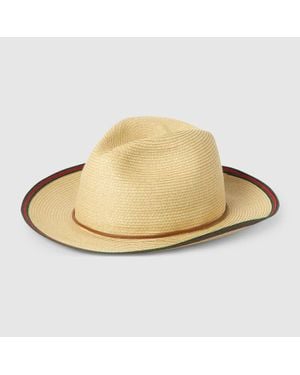 Gucci Strohhut Mit Web, Grösse - Natur