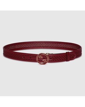 Gucci Blondie Wide Belt, Size 100 - Red