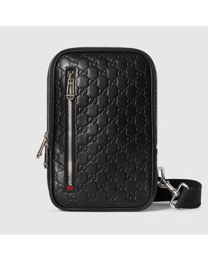 Gucci Gg Emblem Small Crossbody Bag, Leather - Black