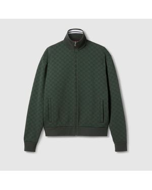 Gucci Gg Technical Jersey Zip Jacket, Size S, Ready-To-Wear - Green