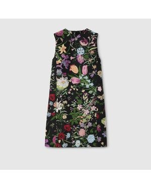 Gucci Flora Silk Brocade Dress - Green