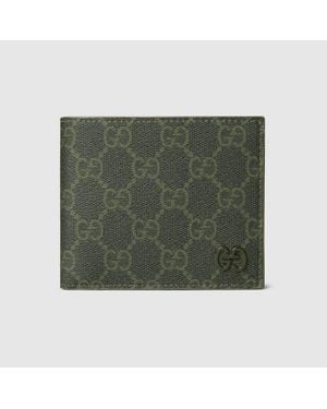 Gucci Cartera Con Dos Pliegues Y Motivo Gg - Verde