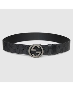 Gucci Ceinture Réversible Avec Boucle Gg, Taille 100 - Schwarz