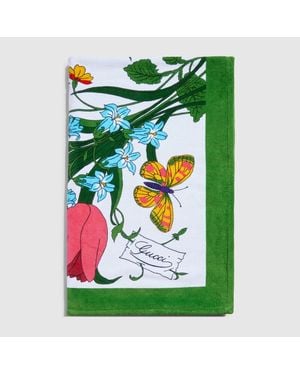 Gucci Printed Cotton Terrycloth Beach Blanket - Green